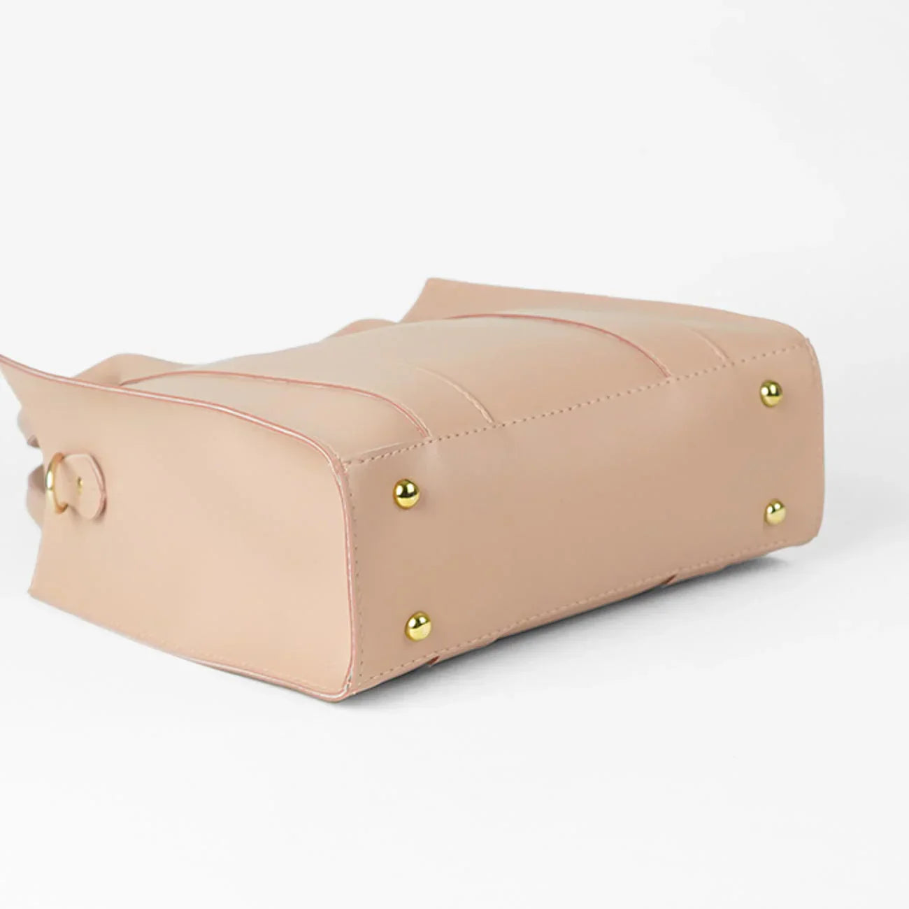 Frosty Pink Faux Leather Handbag with Removable Strap