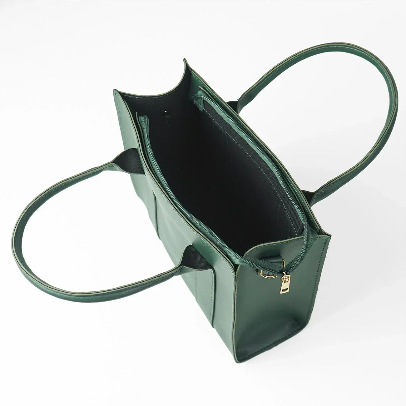 Frosty Green Faux Leather Handbag with Adjustable Strap