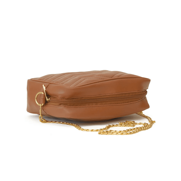 Nova Brown Crossbody Bag in High-Quality Faux Leather with Secure Zip Closure