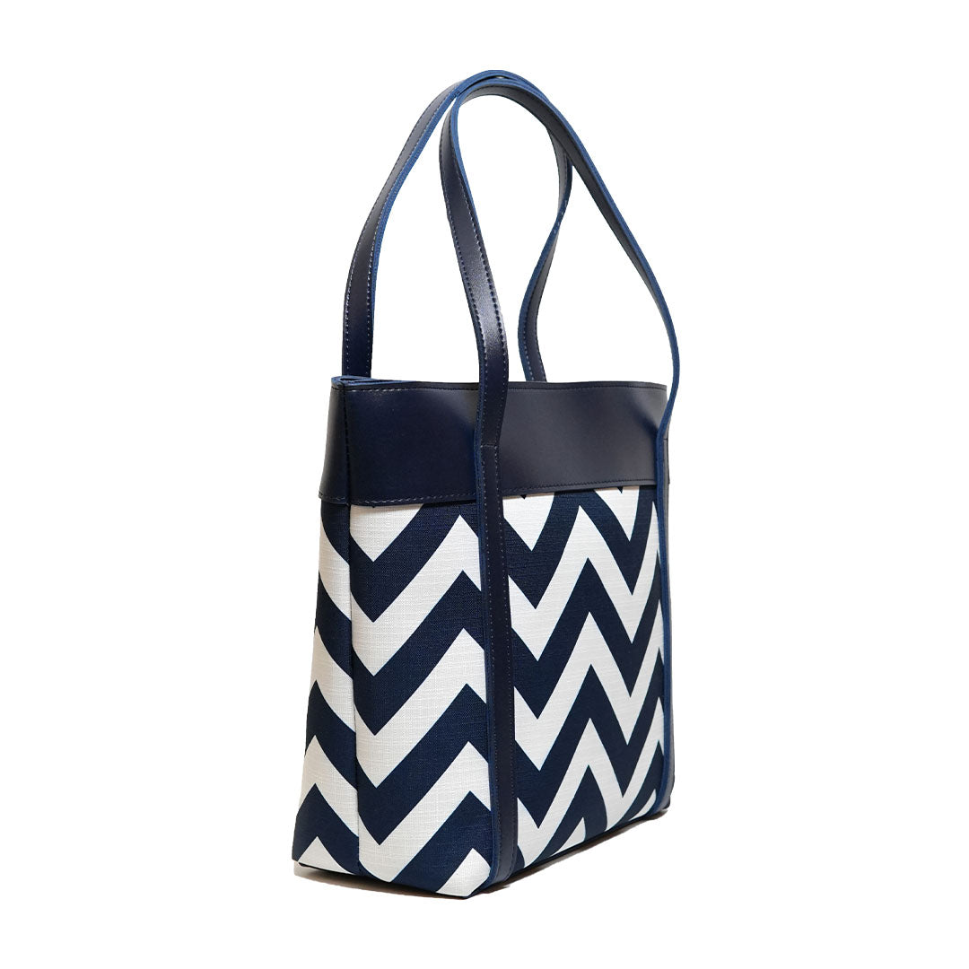 Glam Blue Faux Leather Handbag
