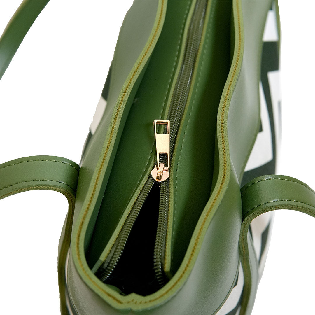 Glam Green Faux Leather Handbag – Stylish Everyday Tote
