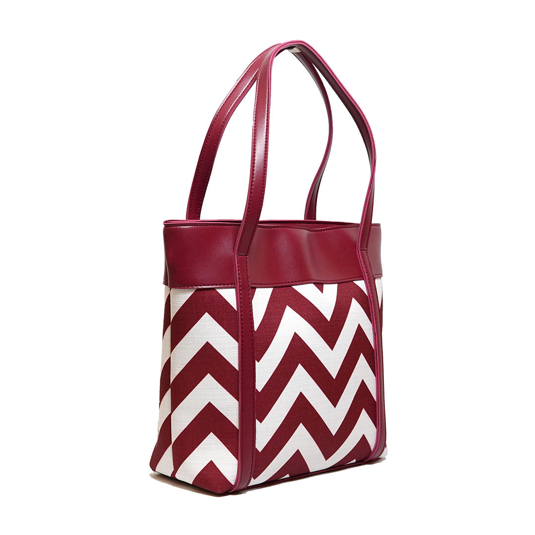 Glam Maroon Faux Leather Handbag