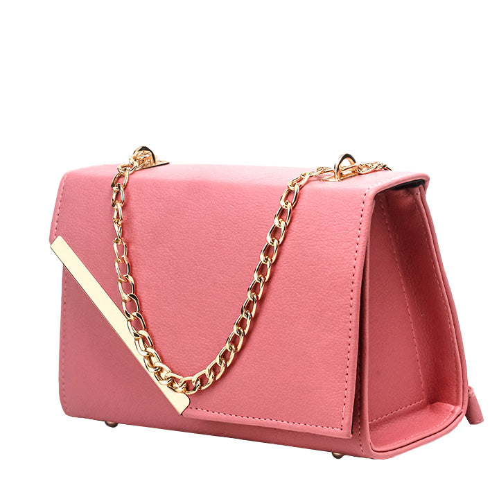 Luna Pink Faux Leather Crossbody Bag