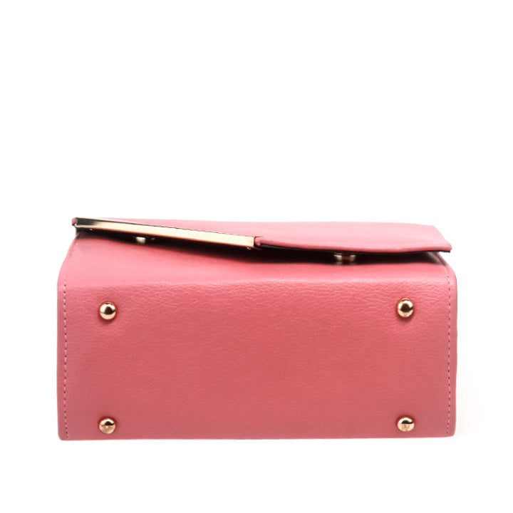Luna Pink Faux Leather Crossbody Bag