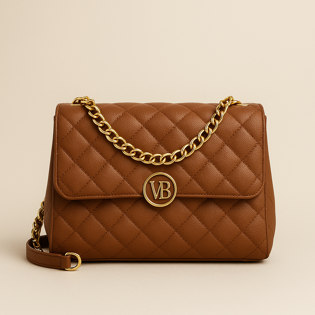 Vogue Bagz Capri Crossbody – Borsa a tracolla con patta trapuntata e catena