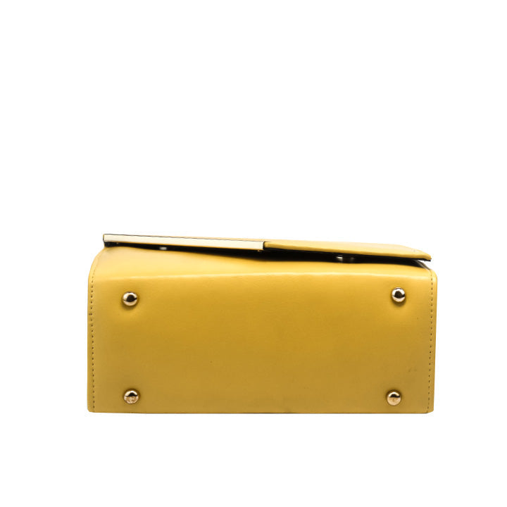 Luna Yellow Faux Leather Crossbody Bag