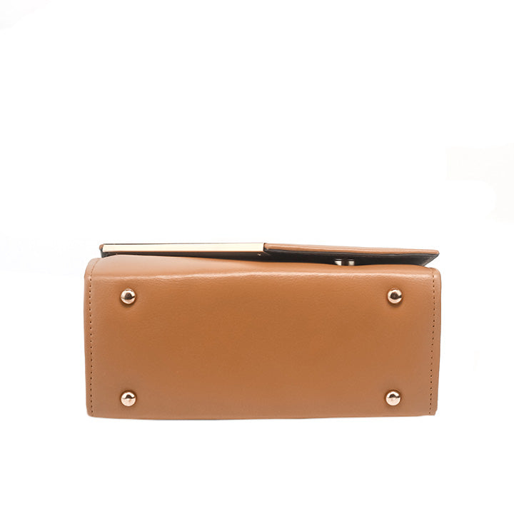 Luna Brown Faux Leather Crossbody Bag