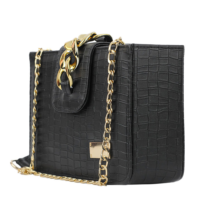 Modus Black Crossbody Bag with Full Zip Closure and Adjustable Strap