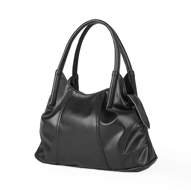 Iris Black Faux Leather Handbag