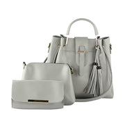 LuxeTote Grey 3 Piece Set Handbag