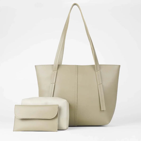 Grace Beige Faux Leather 3-Piece Bag Set – Handbag