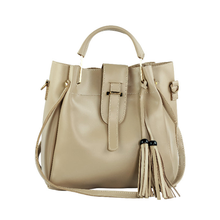 Luxe Tote Beige 3 Piece Handbag Set