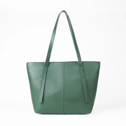 Grace Green Faux Leather Handbag Set – 3 Pieces with Shoulder Straps