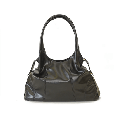 Iris Black Faux Leather Handbag