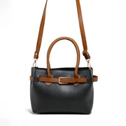Sandy Black Faux Leather Handbag Set 3 Pieces