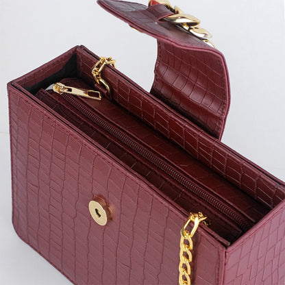 Modus Maroon Crossbody Bag with Full Zip Closure and Adjustable Strap