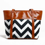 Glam Brown Faux Leather Handbag