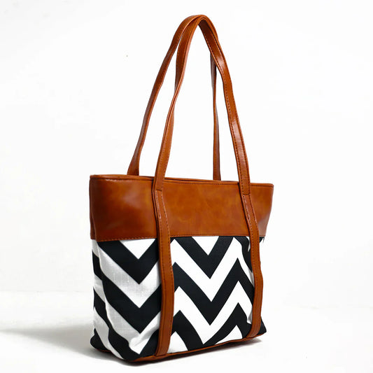 Glam Brown Faux Leather Handbag – Classic and Versatile Tote