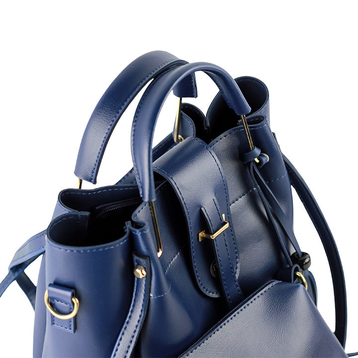Luxe Tote Blue 3 Piece Handbag Set