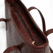 Croc Criss Maroon Faux Leather Tote Bag