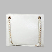 Croc White Faux Leather Tote Bag