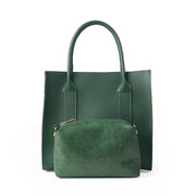 Frosty Green Faux Leather Handbag with Adjustable Strap