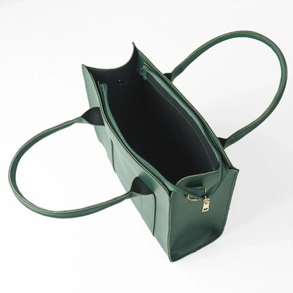 Frosty Green Faux Leather Handbag with Adjustable Strap