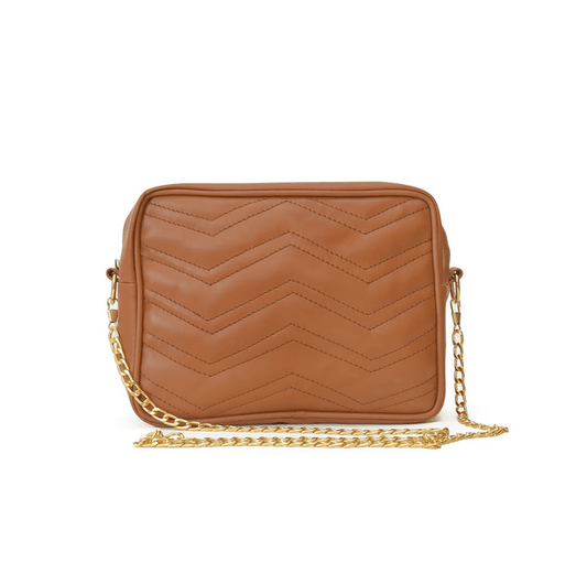 Nova Brown Crossbody Bag in High-Quality Faux Leather with Secure Zip Closure