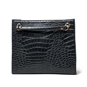 Croc Black Faux Leather Tote Bag
