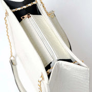 Croc White Faux Leather Tote Bag