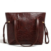 Croc Criss Maroon Faux Leather Tote Bag