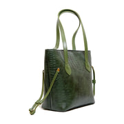 Croc Criss Green Faux Leather Tote Bag