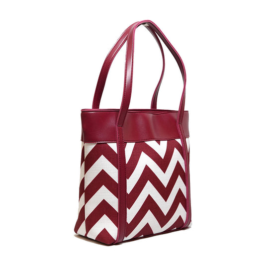 Glam Maroon Faux Leather Handbag