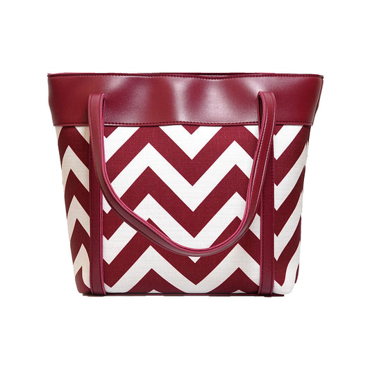 Glam Maroon Faux Leather Handbag
