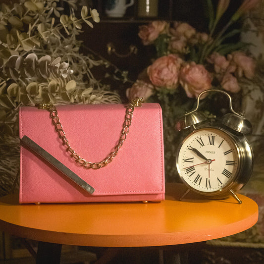 Luna Pink Faux Leather Crossbody Bag