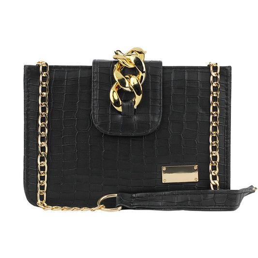 Modus Black Crossbody Bag with Full Zip Closure and Adjustable Strap