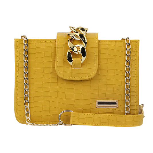 Modus Yellow Crossbody Bag with Top Zip Closure and Adjustable Strap