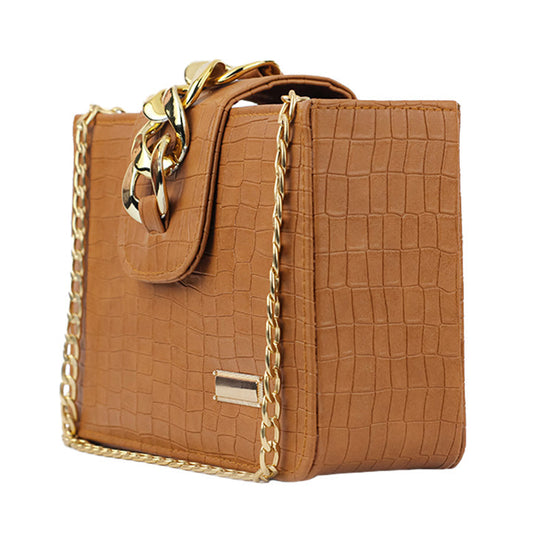 Modus Brown Crossbody Bag with Top Zip Closure and Adjustable Shoulder Strap