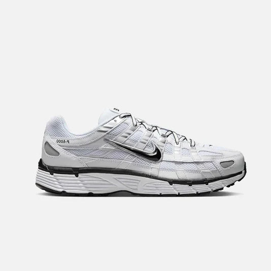 Nike P-6000 White Metallic Silver Black
