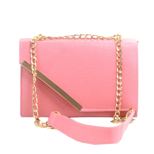 Luna Pink Faux Leather Crossbody Bag