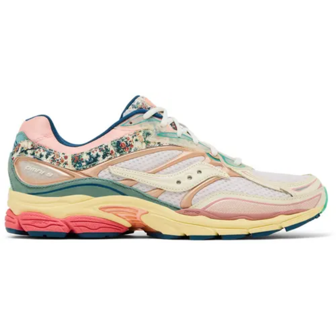 Saucony ProGrid Omni 9 Floral Beige Blue