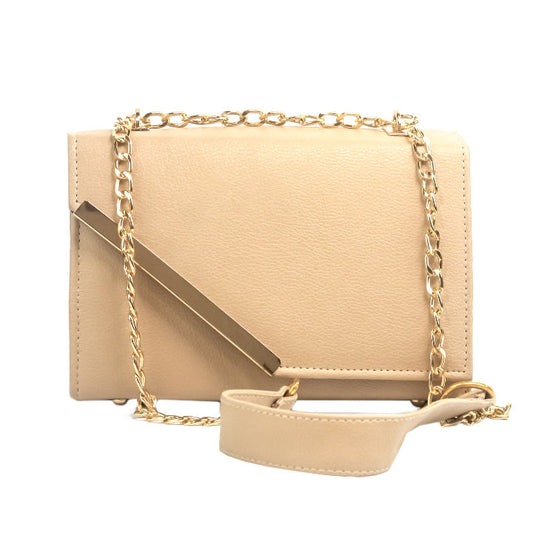 Luna Beige Faux Leather Crossbody Bag