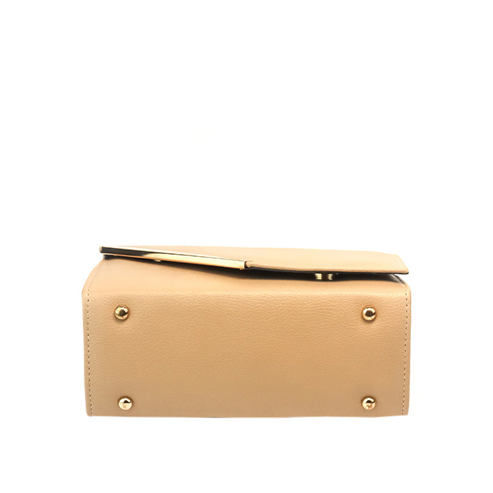 Luna Beige Faux Leather Crossbody Bag