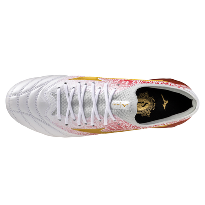 Mizuno Morelia Neo IV Beta Elite FG Made in Japan White/Red/Golden