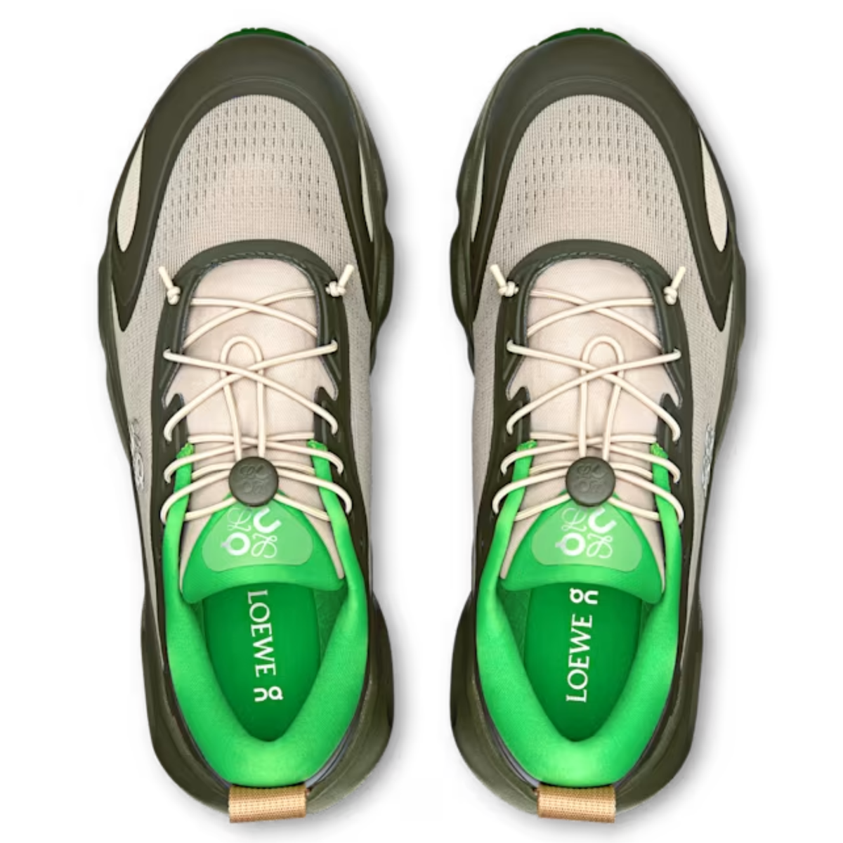 On Running Leisure Sports Shoes Khaki Green/Sand