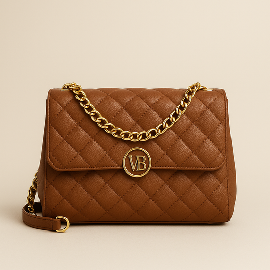 Vogue Bagz Capri Crossbody – Quilted Chain Flap Bag