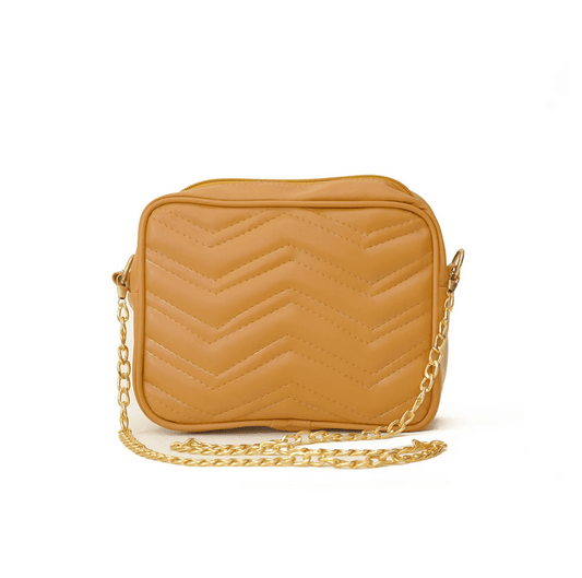 Nova Mustard Crossbody Bag in High-Quality Faux Leather with Secure Zip Closure