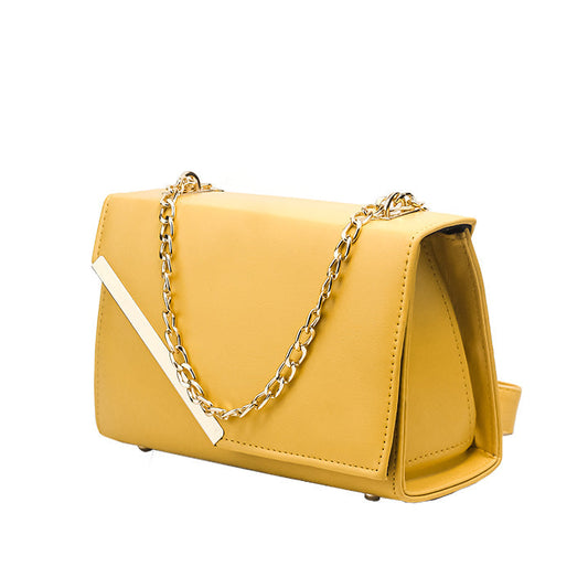 Luna Yellow Faux Leather Crossbody Bag