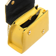 Luna Yellow Faux Leather Crossbody Bag