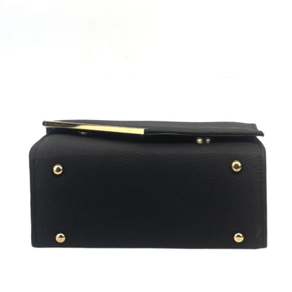 Luna Black Faux Leather Crossbody Bag